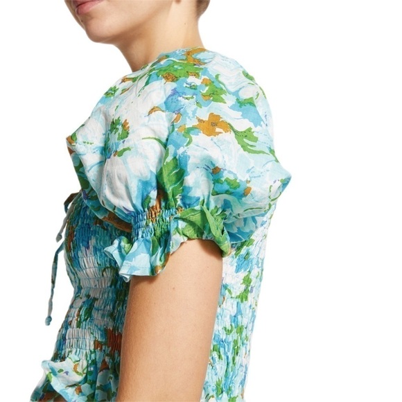 Nwt | FAITHFULL THE BRAND Lenora Gardone Floral Top Size 4 - Picture 4 of 10